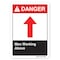 Signmission ANSI Danger, Plastic, 10" x 7", Lndscp, Men Working Above (Arrow Up), Men Working Above (Arrow Up) OS-DS-P-710-L-19878 - alternate 1